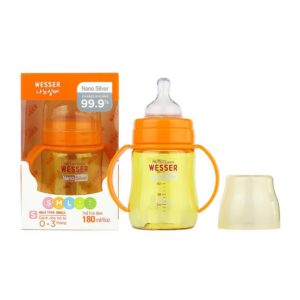 B&igrave;nh sữa Wesser Nano Silver cổ rộng 180ml (0 - 3 th&aacute;ng)