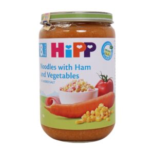 Dinh dưỡng đóng lọ HiPP giăm bông, mì ống, rau 220g (Trên 8 tháng)