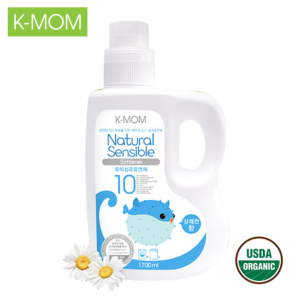 Nước xả vải hữu cơ K-Mom Hàn Quốc màu xanh KM13162 dạng can 1700ml