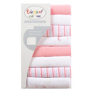 Set quà 8 khăn mặt cho bé Elegant Kids 2000 6001 hồng