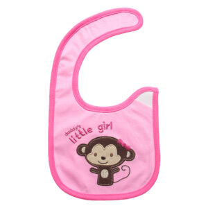 Yếm thêu Carter's cotton khỉ hồng