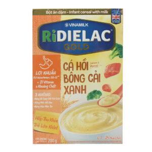 Bột ăn dặm Ridielac Gold cá hồi cải xanh 200g cho bé 7M-24M
