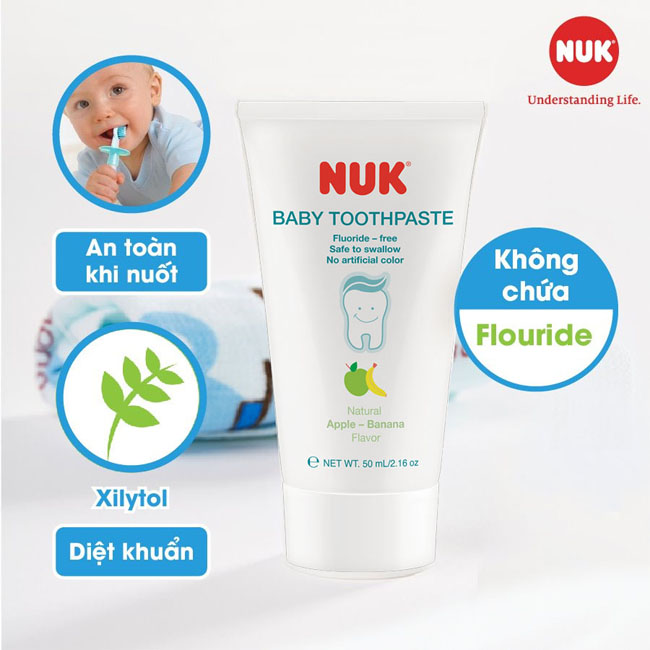 Kem đánh răng trẻ em Nuk NU21425 dành cho bé từ 3-36 tháng tuổi 3 kem danh rang tre em nuk nu21425 danh cho be tu 3 36 thang tuoi 2
