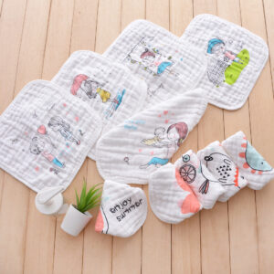 Set 3 khăn xô mặt trắng in họa tiết HS04