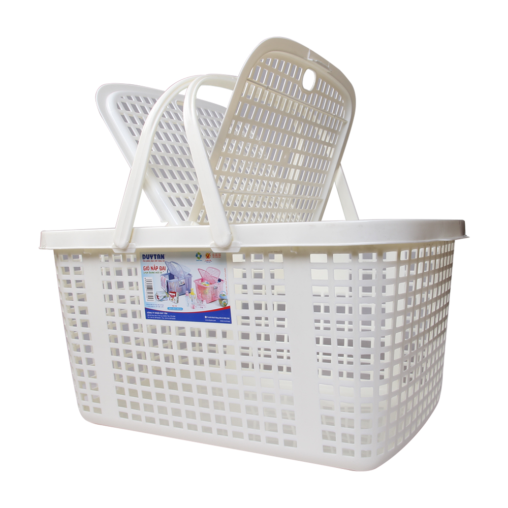 Làn nhựa Duy Tân có nắp (Nhiều màu) 2 lan-duy-tan-trang-co-nap-107317-2
