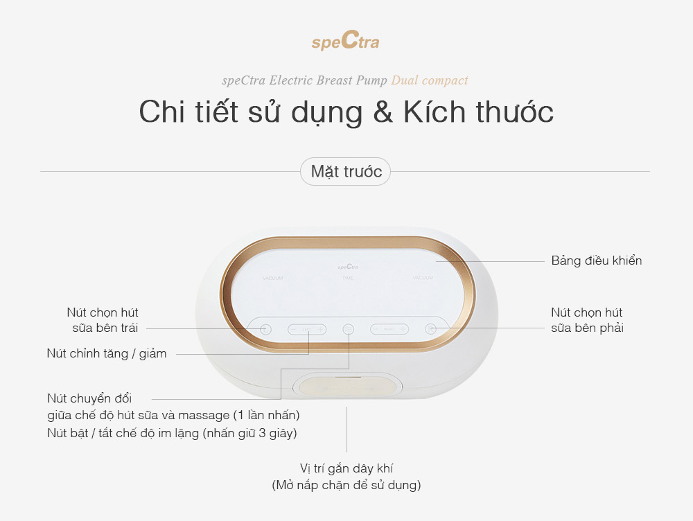 Máy hút sữa điện đôi kép Spectra Dual Compact 9 may hut sua dien doi kep spectra dual compact 11