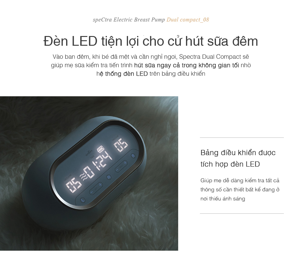 Máy hút sữa điện đôi kép Spectra Dual Compact 16 may hut sua dien doi kep spectra dual compact 24