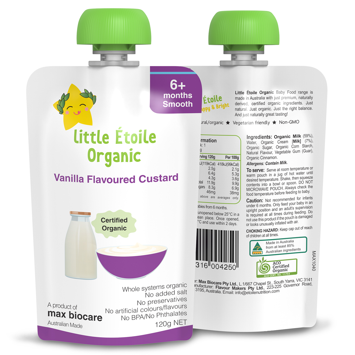 Thực phẩm dinh dưỡng hữu cơ Little Étoile Organic Vị Vani 1 new thuc pham dinh duong huu co little etoile organic vi vani