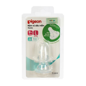 Núm ty Pigeon size L (vỉ 2 chiếc) cổ hẹp cho bé 9M+
