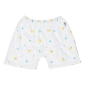 Quần cộc mẹ bé in gà con Trắng vàng 3-6M