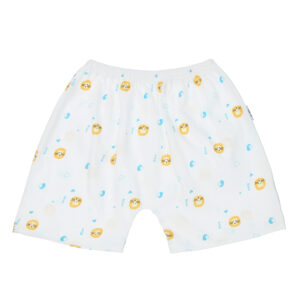 Quần cộc mẹ bé in sư tử (Trắng Cam) 6-9M