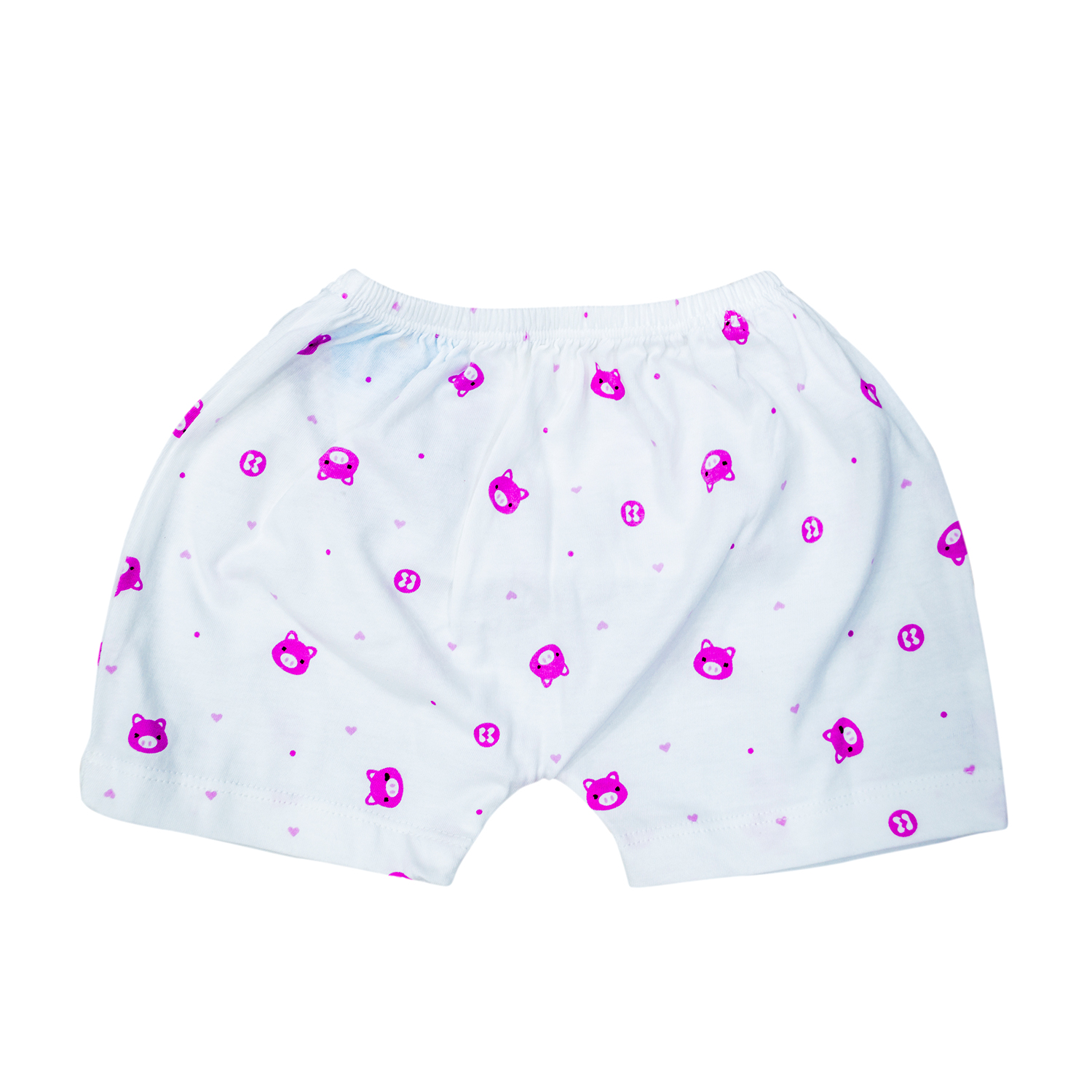 Quần cộc sơ sinh KidsMBVT in heo (Trắng hồng) 18-24M 1 quan cộc cho be