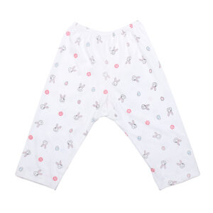 Quần dài sơ sinh cho bé KidsMBVT in thỏ (Trắng Hồng)