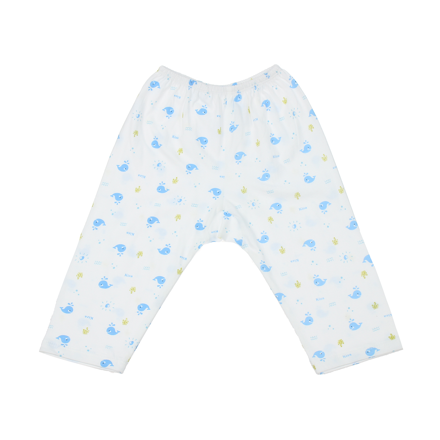 Quần dài sơ sinh mẹ bé in cá heo (Trắng Xanh) 9-12M 1 quan dai so sinh kiza in ca heo trang xanh 0 3m 1