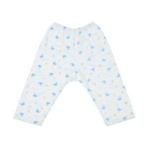 Quần dài sơ sinh mẹ bé in cá heo (Trắng Xanh) 18-24M