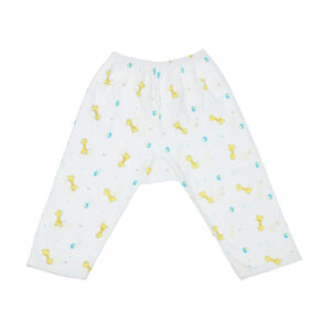 Quần dài sơ sinh mẹ bé in hình hươu cao cổ 3-6M (Trắng Vàng)