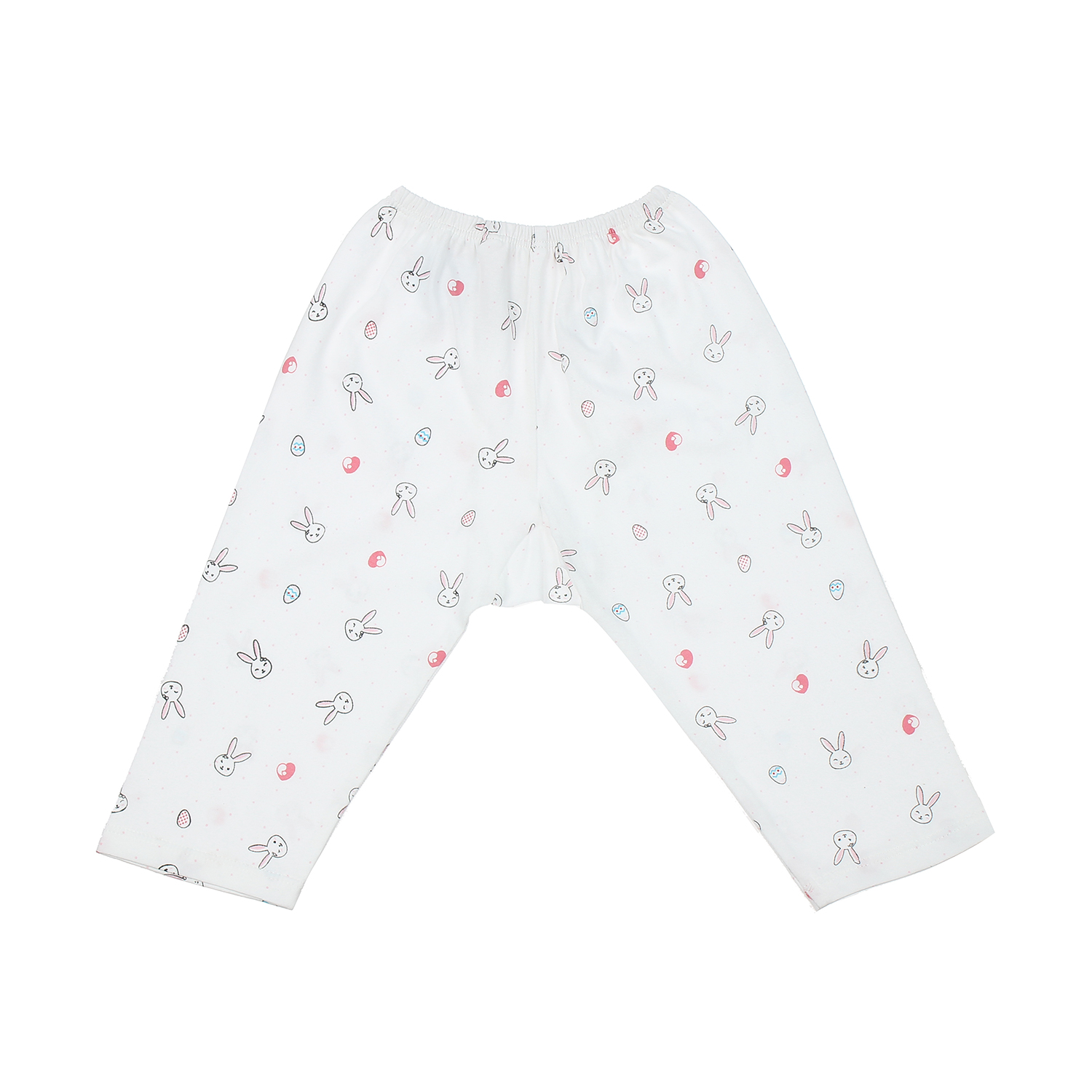 Quần dài sơ sinh mẹ bé in hình thỏ 3-6M (Trắng Hồng) 1 quan dai so sinh kiza in hinh tho 0 3m trang hong 1