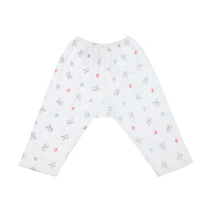 Quần dài sơ sinh mẹ bé in hình thỏ 9-12M (Trắng Hồng)