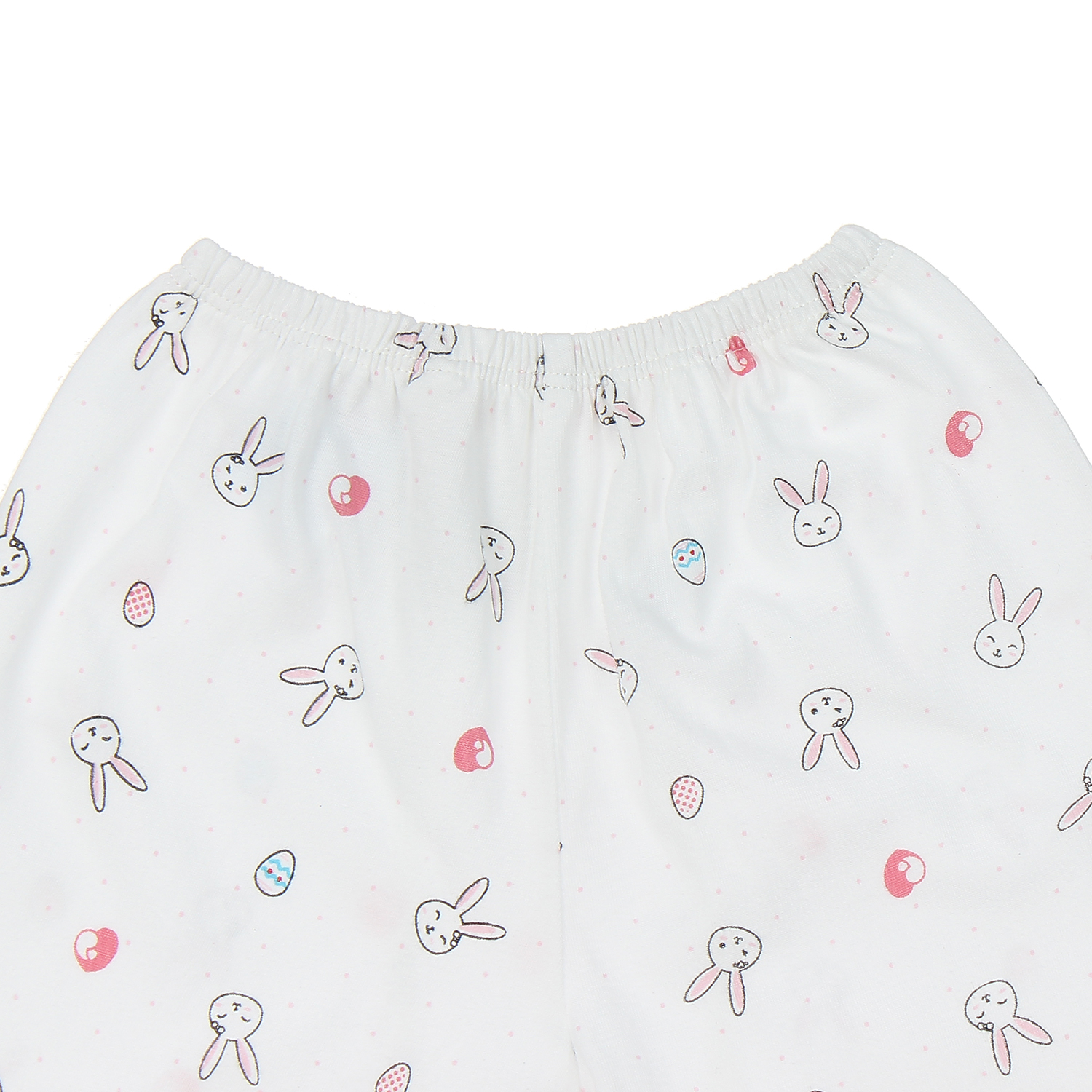 Quần dài sơ sinh mẹ bé in hình thỏ 3-6M (Trắng Hồng) 2 quan dai so sinh kiza in hinh tho 0 3m trang hong 3