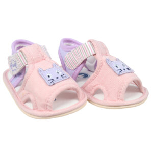 Sandal tập đi Mamago bé gái in hình mèo K02 Hồng S13