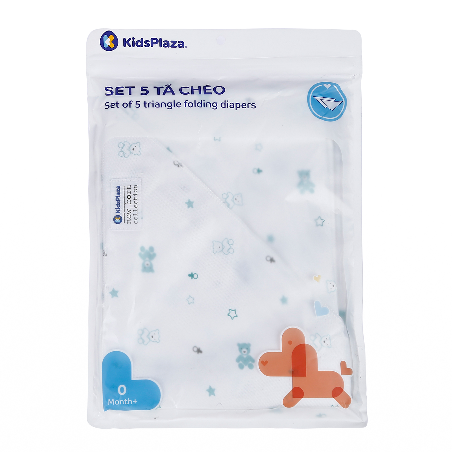 Set 5 tã chéo cotton MBVT''S BA21 (Xanh ngọc) 4 set 5 ta cheo cotton kidsplaza ba21 xanh ngoc 4