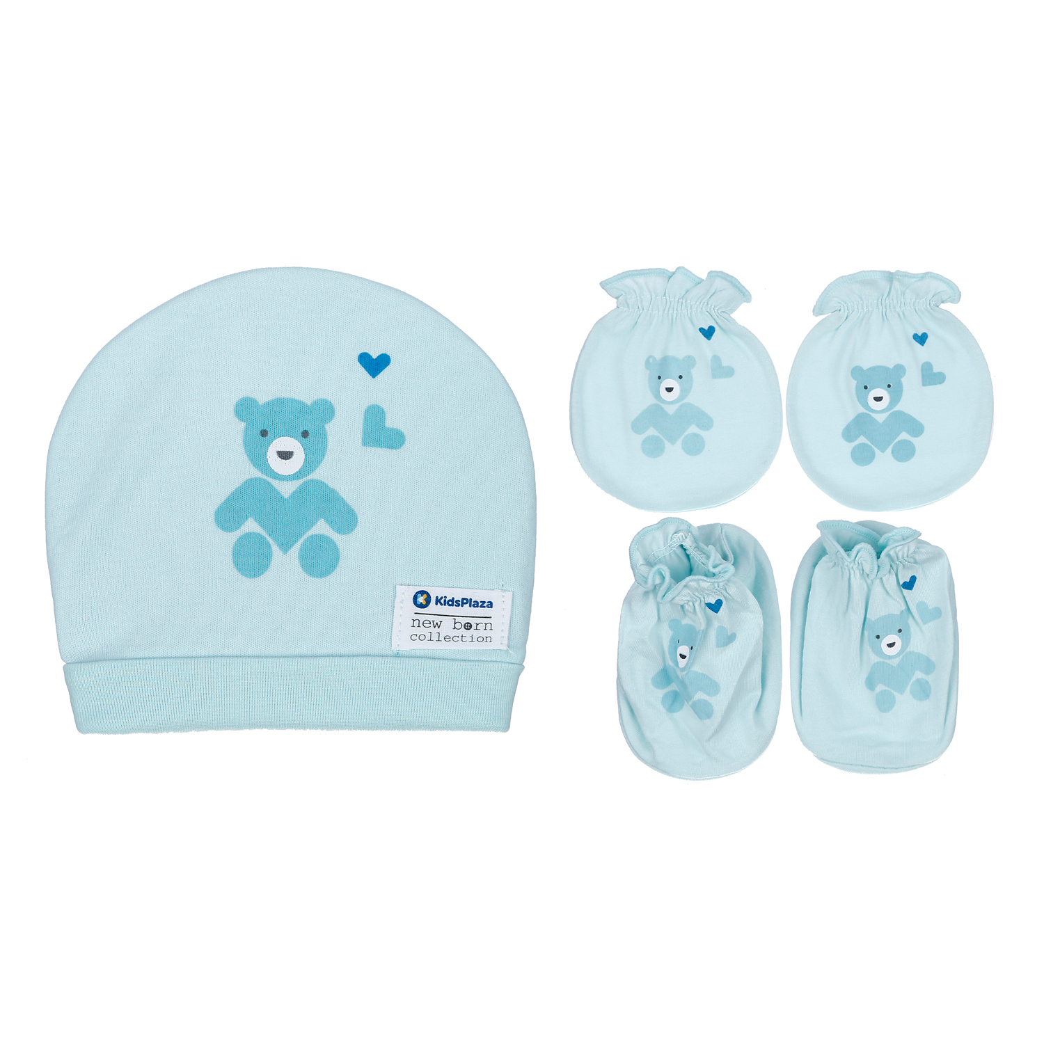 Set mũ và bao tay chân thun MBVT''S BA21 (Xanh ngọc) 1 set mu va bao tay chan thun kidsplaza ba21 xanh ngoc 1