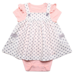 Set váy bé gái MBVT’S chấm bi ghi mix body
