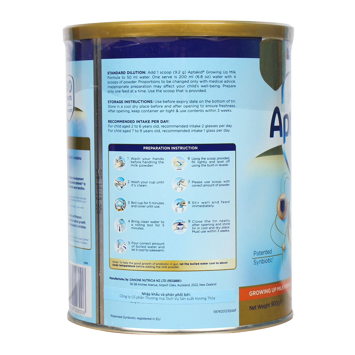 Sữa Aptakid New Zealand số 3 900g cho bé 2Y+ 5 Hướng dẫn cách pha sữa Aptakid New Zealand số 3