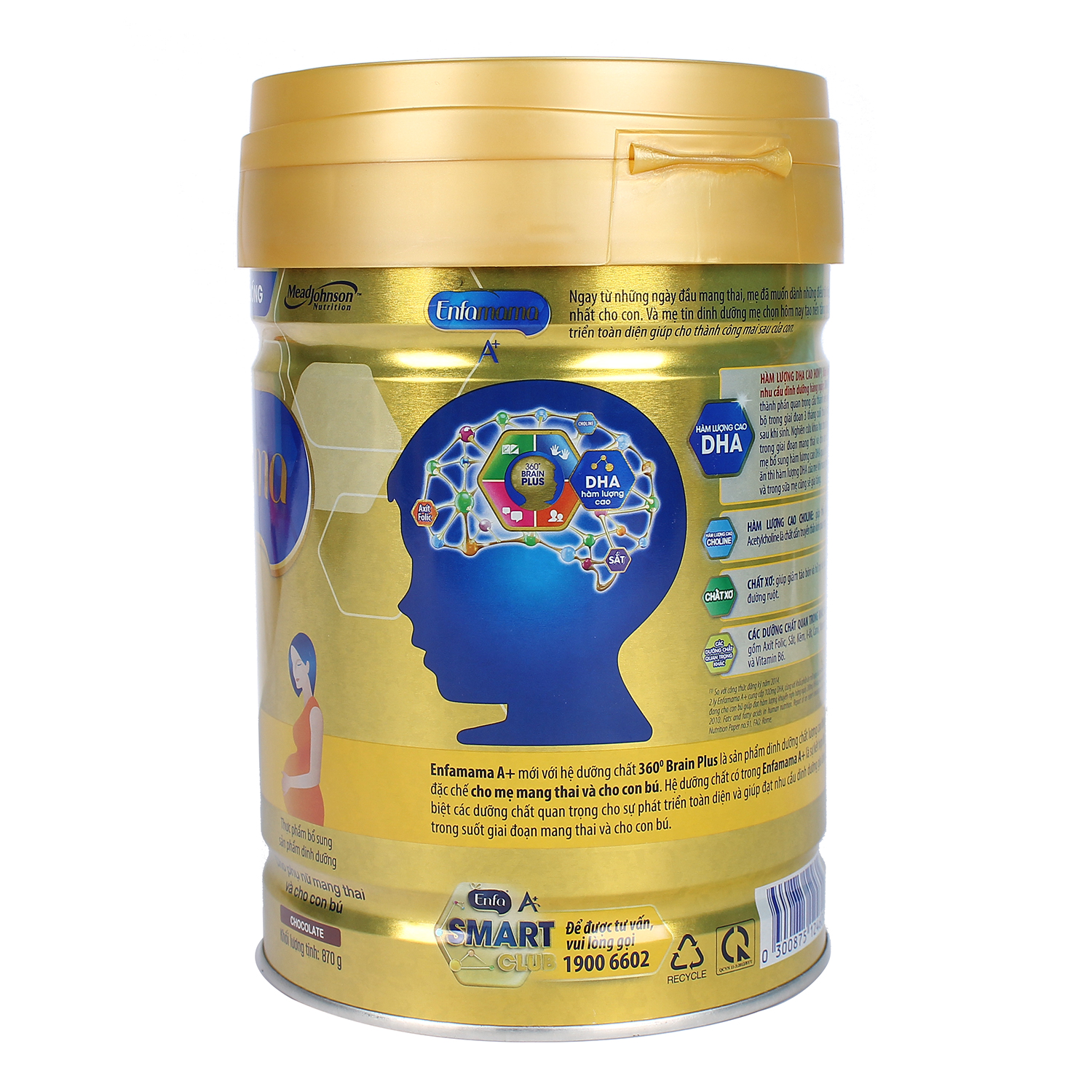 Công thức đặc chế sữa bầu cho mẹ Enfamama A+ Chocolate 870g sữa bầu enfamama a+
