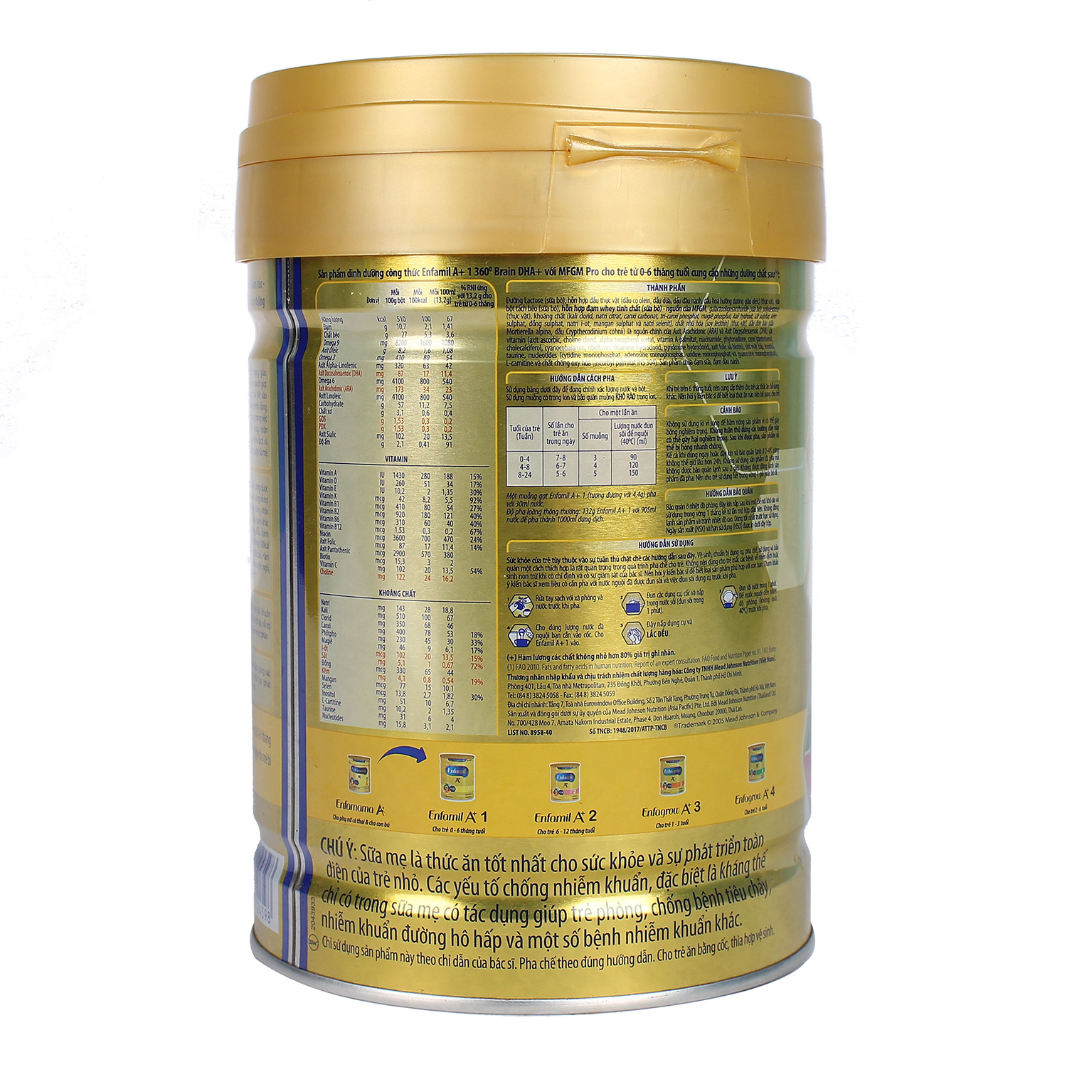 Sữa Enfamil A+ 1 360° Brain DHA+ với MFGM PRO 870g Vị Vani (0 - 6 tháng) Sữa Enfamil A+ 1 360° Brain DHA+ với MFGM PRO 870g Vị Vani (0 - 6 tháng)