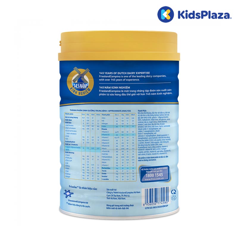 Sữa bột Frisolac Gold số 1 850g cho bé từ 0-6 tháng 2 Sữa bột Frisolac Gold 1 850g cho bé 0-6 tháng