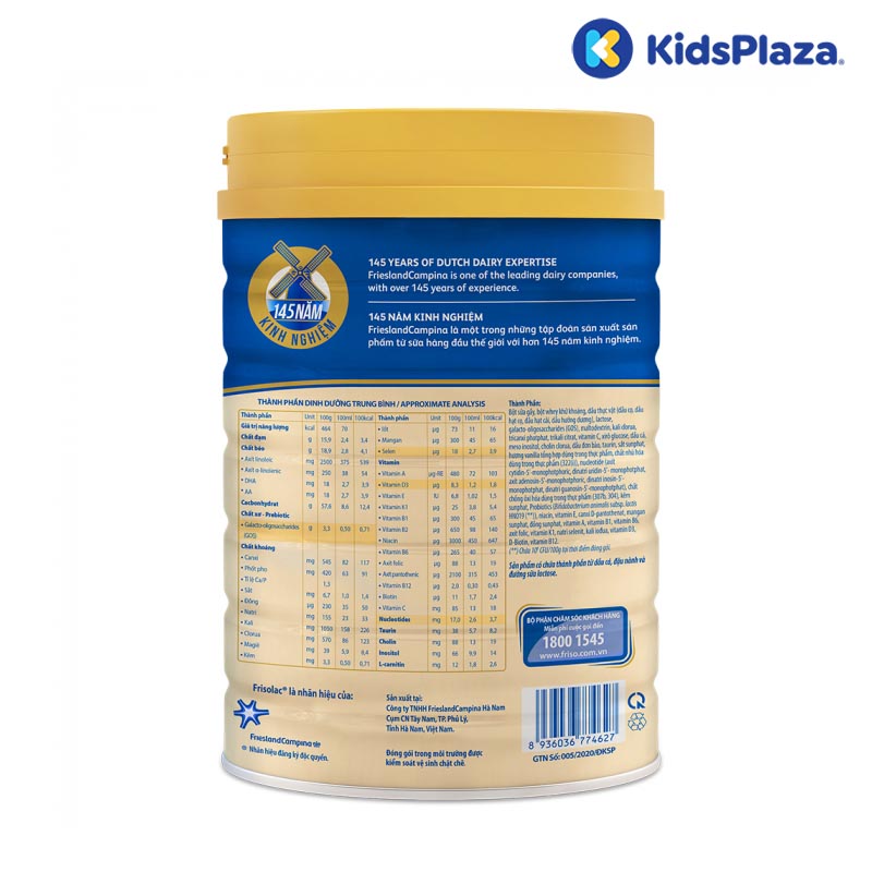 Sữa bột Frisolac Gold số 3 850g cho bé từ 1-2 tuổi 2 Sữa bột Frisolac Gold 3 850g cho bé 1-2 tuổi