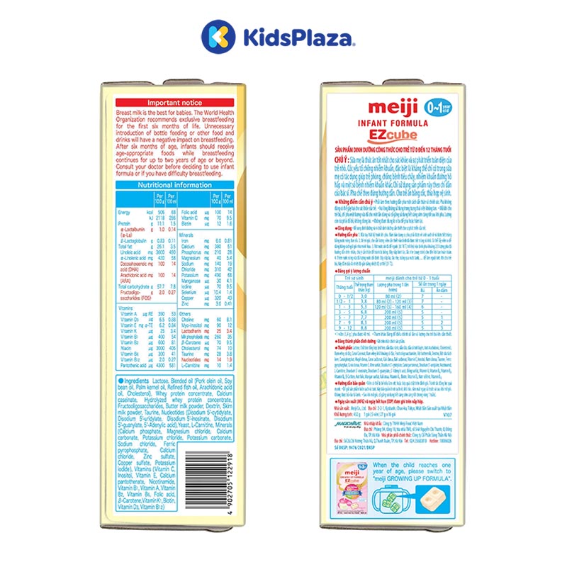 Sữa thanh Meiji Infant Formula EZcube 432g cho bé 0-1Y 2 sữa bột meiji infant formula