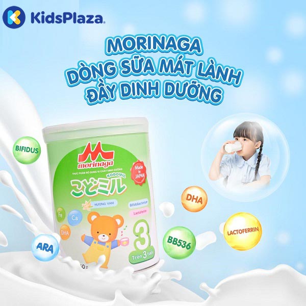 Sữa bột Morinaga số 3 Hương Vani 850g cho bé >3Y 1 sữa morinaga kodomil của nhật cho trẻ sơ sinh