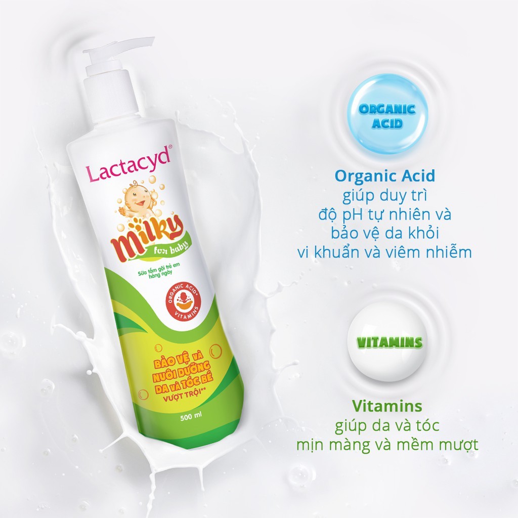 Sữa tắm gội Lactacyd Milky 500ml 3 sua tam goi lactacyd milky 500ml 11