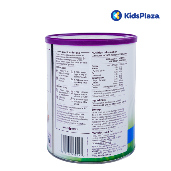 Sữa tươi dạng bột nguyên kem A2 (850g) cho người lớn và trẻ em trên 1 tuổi 2 Công dụng của sữa tươi nguyên kem A2
