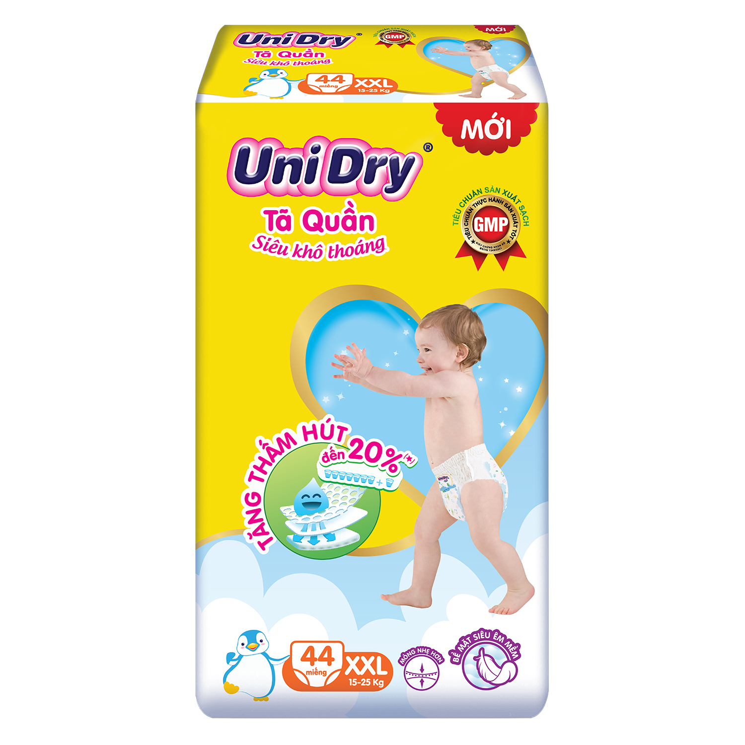 Tã quần Unidry size XXL 44 miếng cho bé 15-25kg 1 ta quan unidry size xxl 44 mieng cho be 15 25kg 1