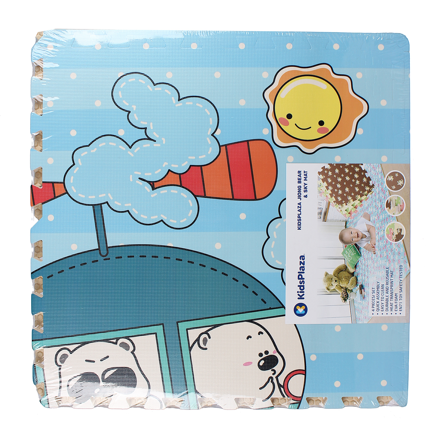 Thảm ghép KidsMBVT Jiong Bear và Sky bằng chất liệu an toàn Thảm ghép KidsMBVT Jiong Bear và Sky bằng chất liệu an toàn
