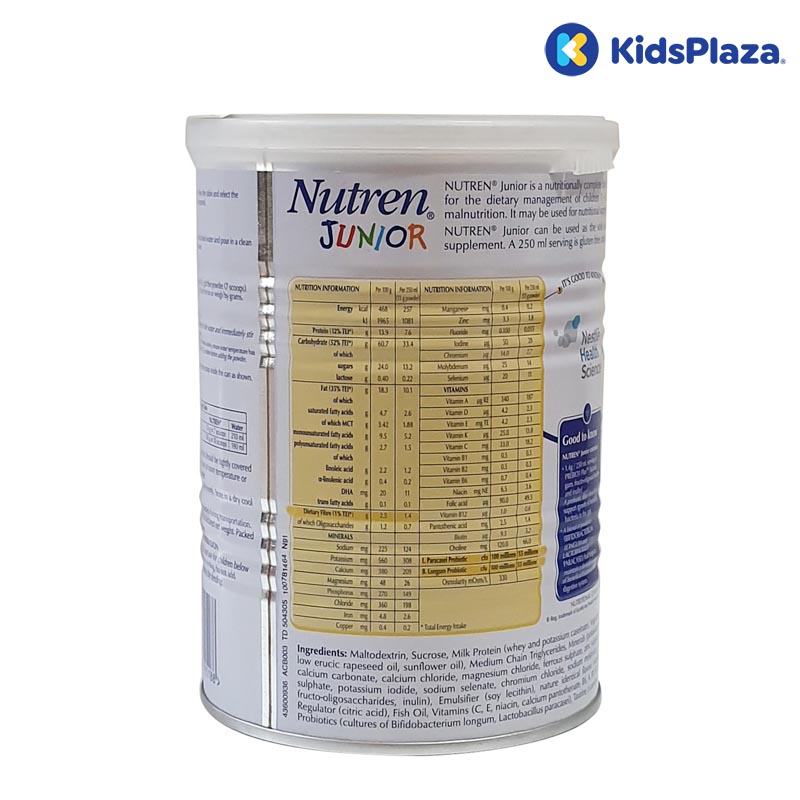 thành phần sữa Nutren Junior 400g cho bé 1-10 tuổi