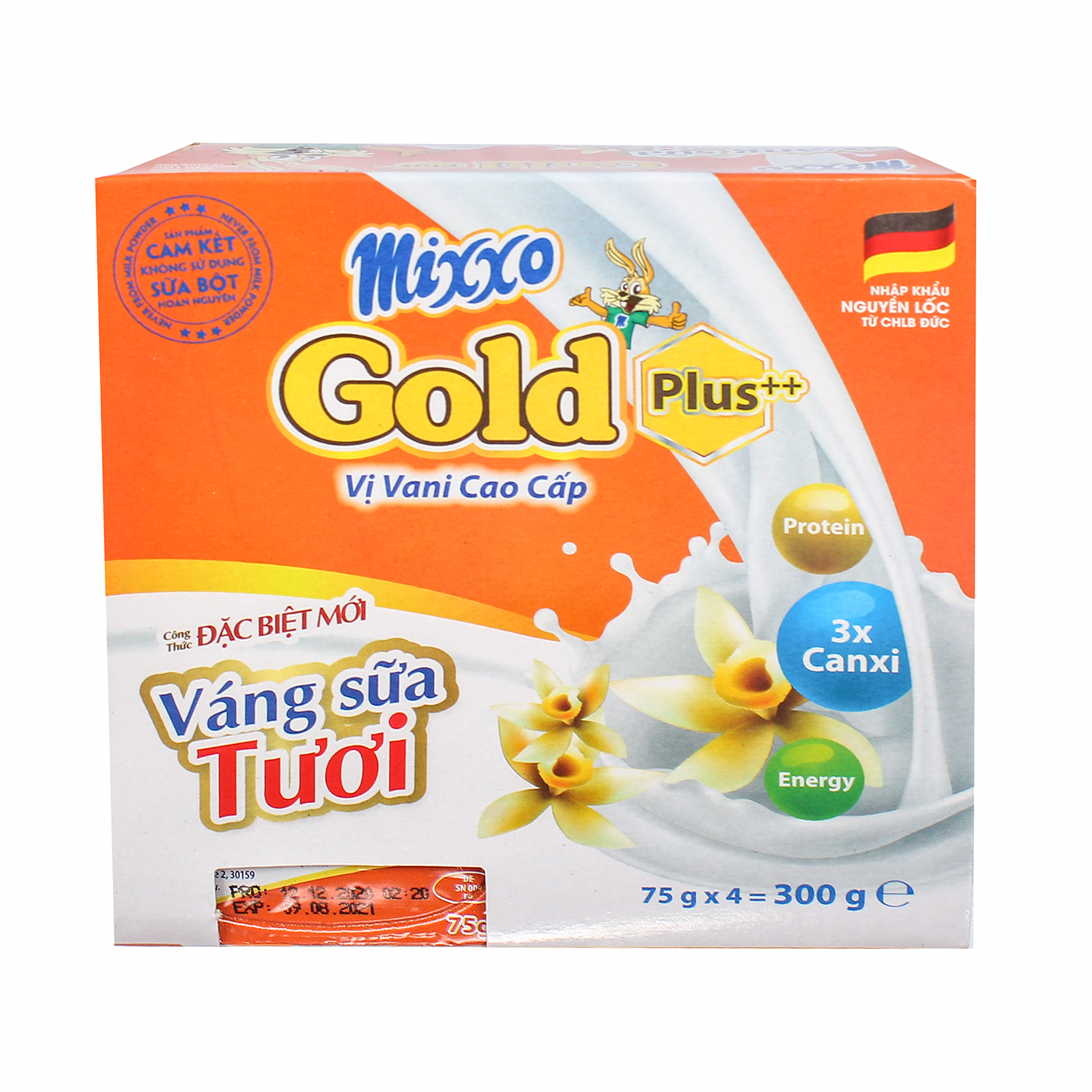 Váng sữa tươi Mixxo Gold Vị Vani 4x75g 2 vang sua tuoi mixxo gold vi vani 4x75g 12