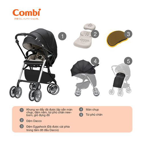 xe day combi umbretta premium 4 banh quay tu dong mau den 39