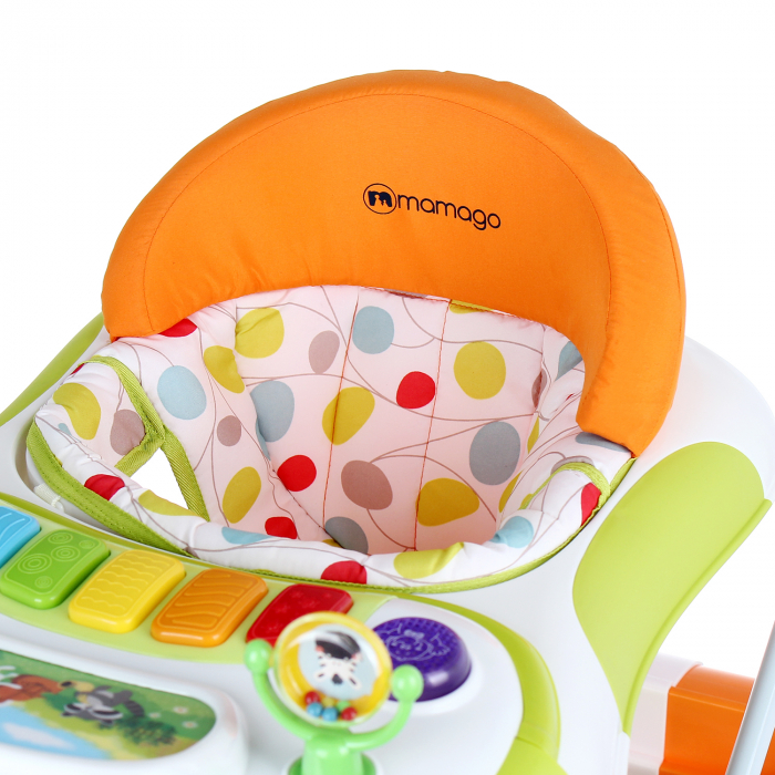 Xe tập đi Mamago Walker màu cam có nhạc và bàn ăn 2 xe tập đi tròn Mamago Walker